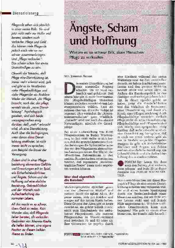 Vorschauseite 1: Ängste, Scham und Hoffnung