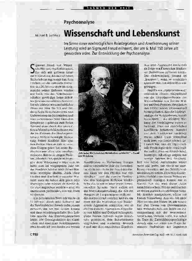 Vorschauseite 1: Wissenschaft und Lebenskunst
