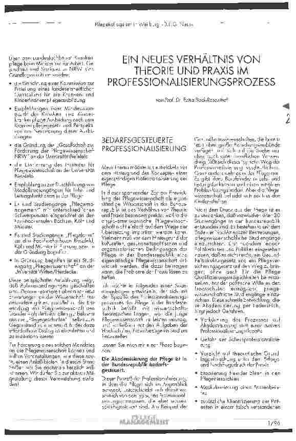Vorschauseite 1: Ein neues Verhältnis von Theorie und Praxis im Professinonalisierungsprozeß