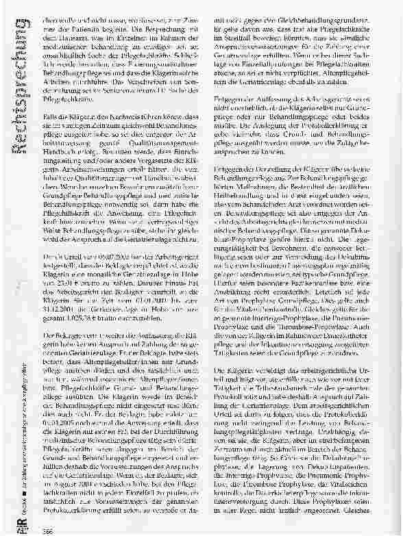 Vorschauseite 4: Zur Zahlung einer Geriatriezulage an eine Altenpflegehelferin
