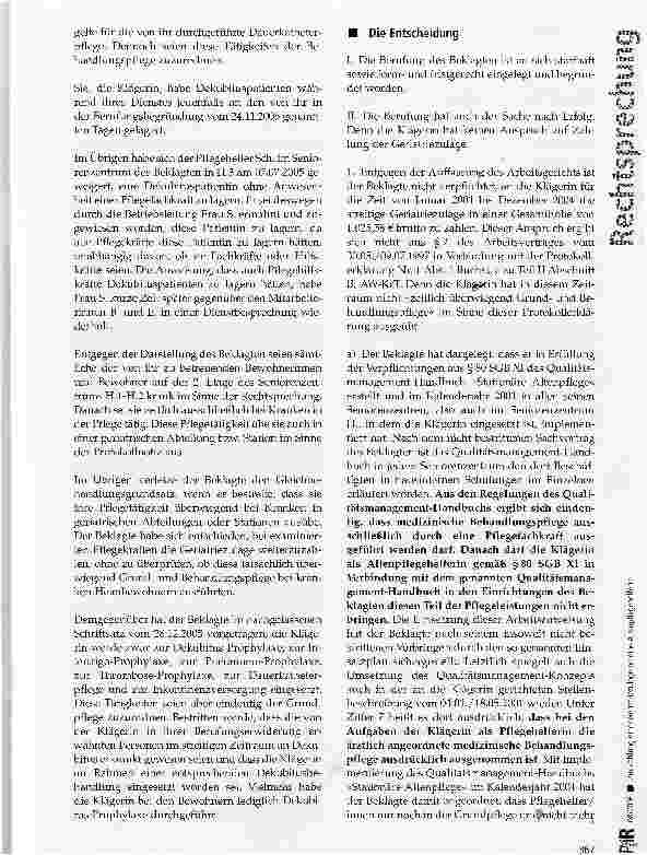 Vorschauseite 5: Zur Zahlung einer Geriatriezulage an eine Altenpflegehelferin