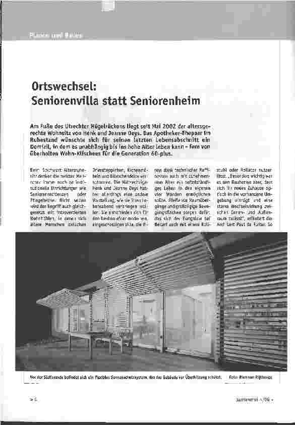 Vorschauseite 1: Ortswechsel: Seniorenvilla statt Seniorenheim