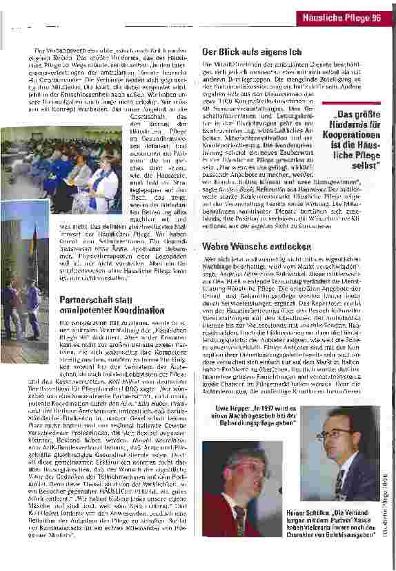 Vorschauseite 2: Konsolidierung auf hohem Niveau Die Häusliche Pflege hat sich als Leitmesse für die ambulante Pflege etabliert
