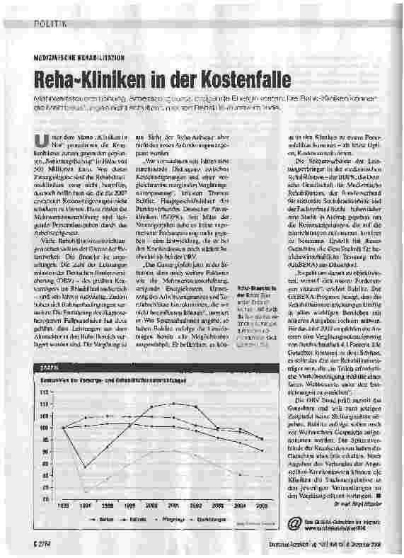 Vorschauseite 1: Reha-Kliniken in der Kostenfalle
