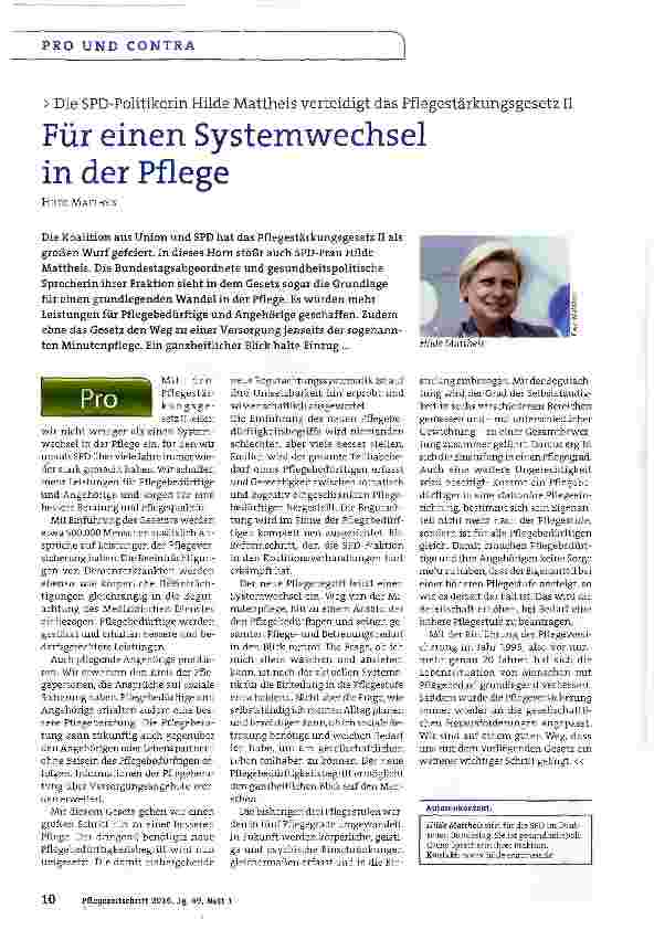 Vorschauseite 1: Für einen Systemwechsel in der Pflege