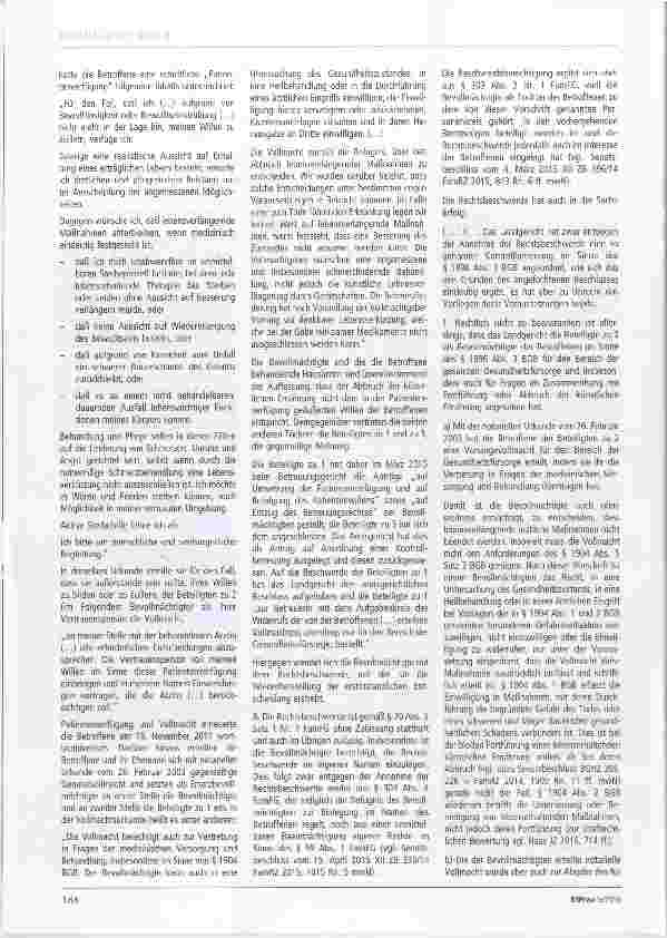 Vorschauseite 2: Zur Patientenverfügung §§ 1901a, 1901b, 1904 BGB Schlagworte: Kontrollbetreuer, Vollmacht