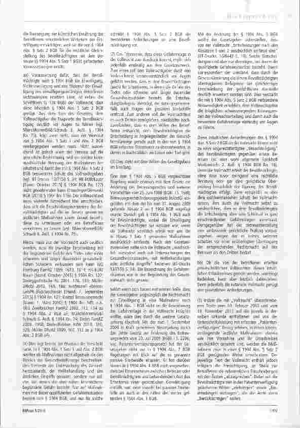 Vorschauseite 3: Zur Patientenverfügung §§ 1901a, 1901b, 1904 BGB Schlagworte: Kontrollbetreuer, Vollmacht