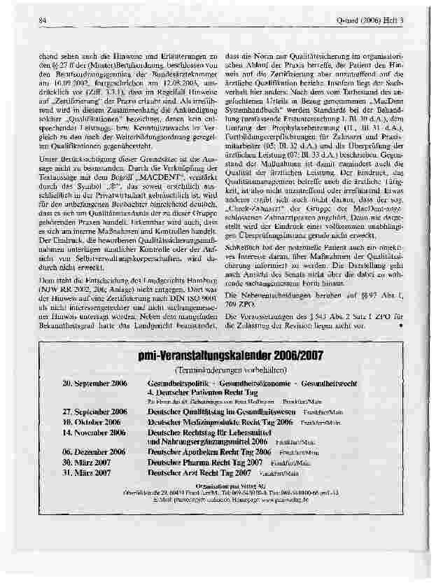 Vorschauseite 4: Das Qualitätssiegel der MacDent AG ist nicht anpreisend, nicht irreführend und damit nicht berufswidrig