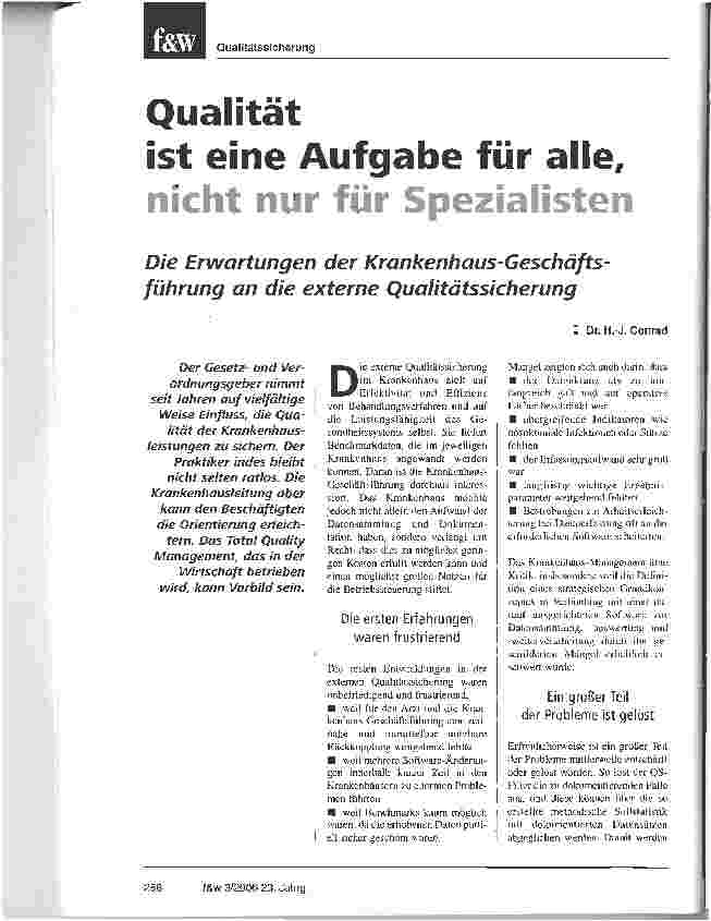 Vorschauseite 1: Qualitätist eine Aufgabe für alle, nicht nur für Spezialisten
