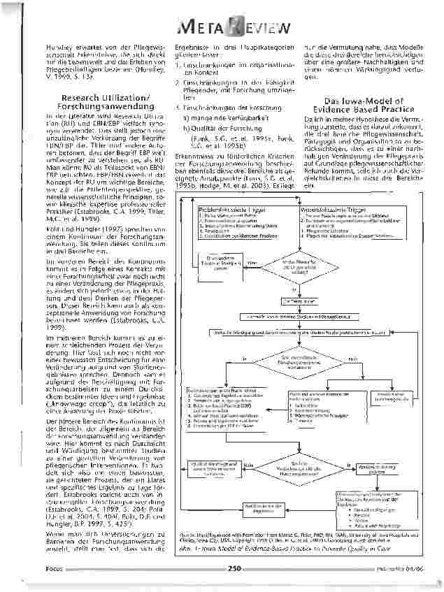 Vorschauseite 2: Das Iowa-Modell-of-Evidence -Based-Nursing, als Möglichkeit die Theorie-Praxis-Lücke zu schließen