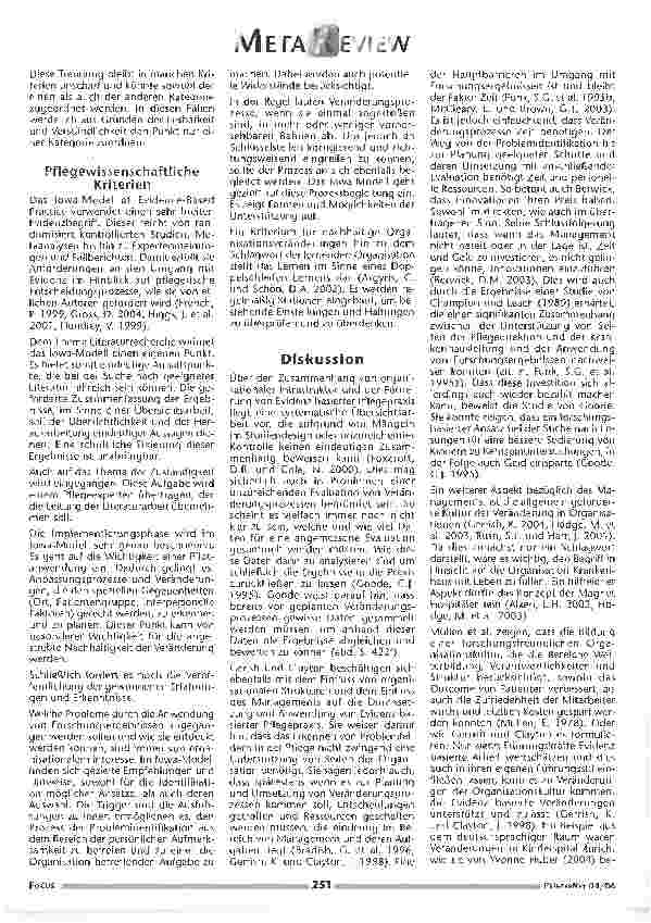 Vorschauseite 3: Das Iowa-Modell-of-Evidence -Based-Nursing, als Möglichkeit die Theorie-Praxis-Lücke zu schließen