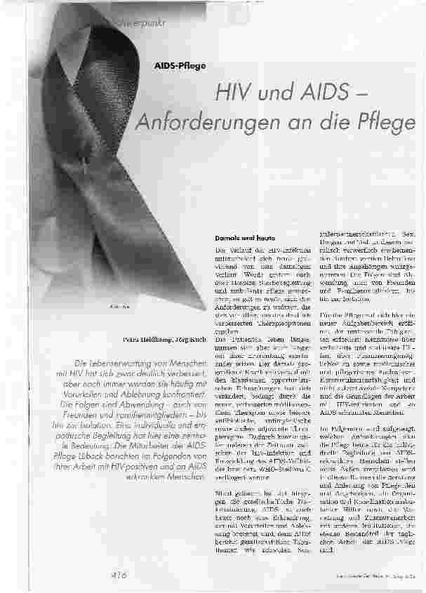 Vorschauseite 1: HIV und AIDS -Anforderungen an die Pflege
