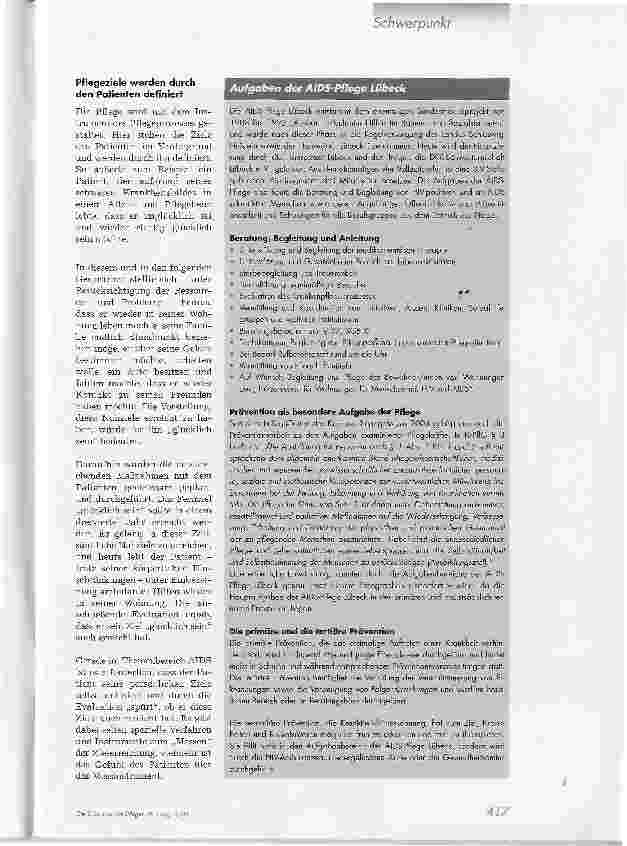 Vorschauseite 2: HIV und AIDS -Anforderungen an die Pflege