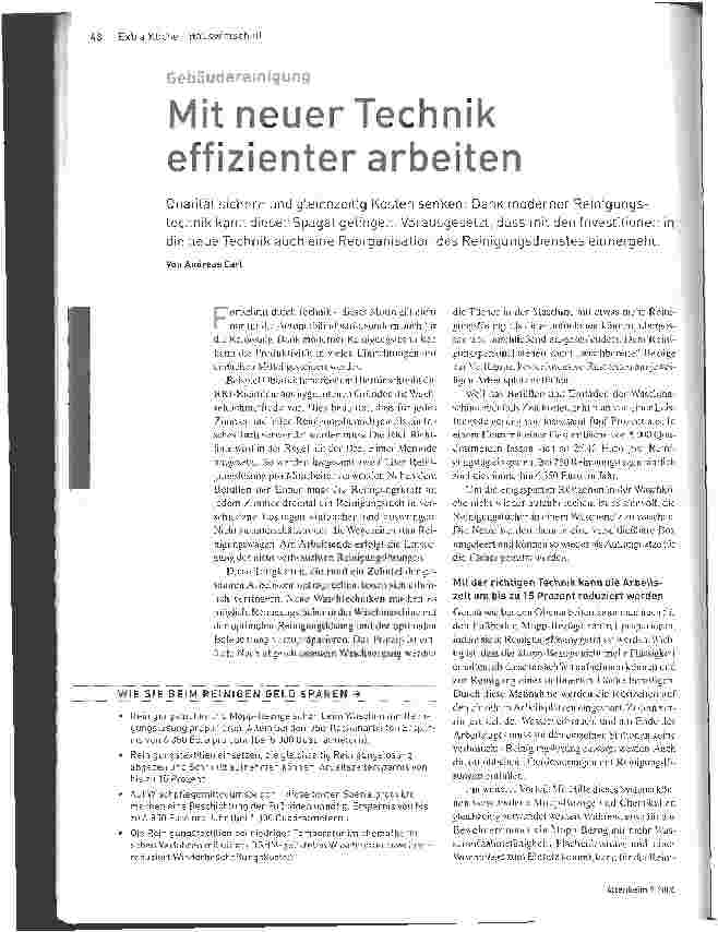 Vorschauseite 1: Mit neuer Technik effizienter arbeiten