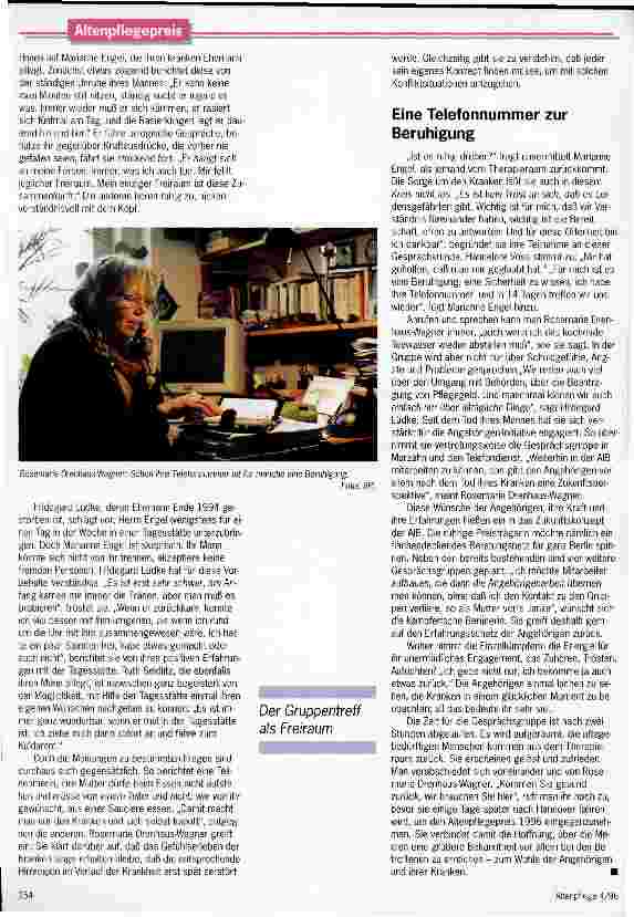 Vorschauseite 5: Endlich hat mir jemand geglaubt Eine Berliner Initiative unterstützt pflegende Angehörige von Alzheimer-Kranken