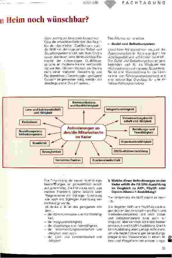 Vorschauseite 2: Sind FA SRK in Führungspositionen im Heim noch wünschbar?