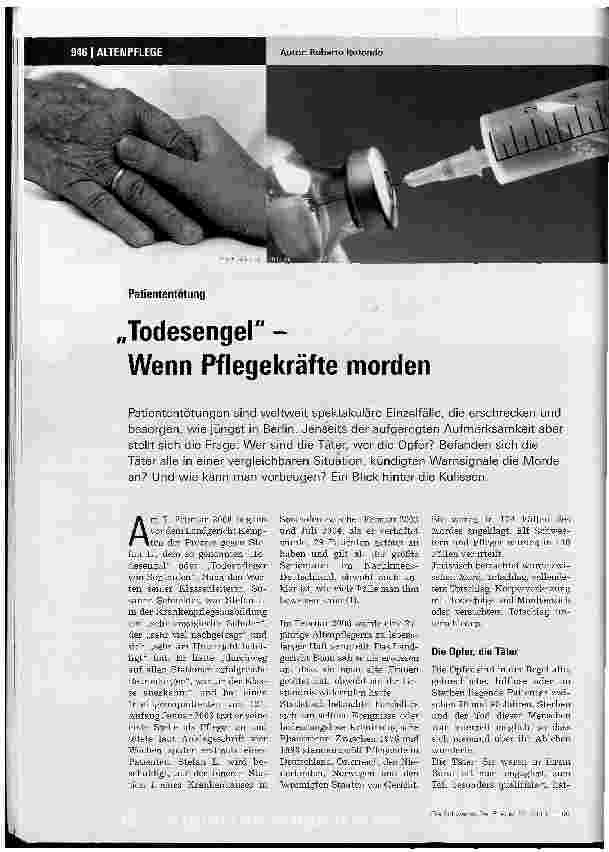 Vorschauseite 1: Patiententötung Todesengel - Wenn Pflegekräfte morden