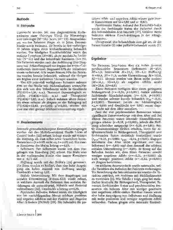 Vorschauseite 3: Altersunterschiede in psychosozialen Ressourcen und im Befinden von Krebspatienten am Beginn einer Chemotherapie