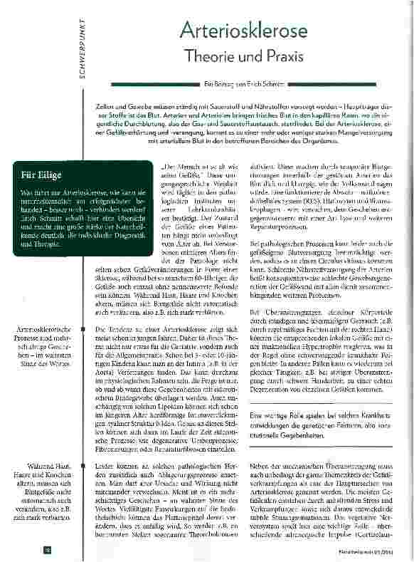 Vorschauseite 1: Arteriosklerose Theorie und Praxis