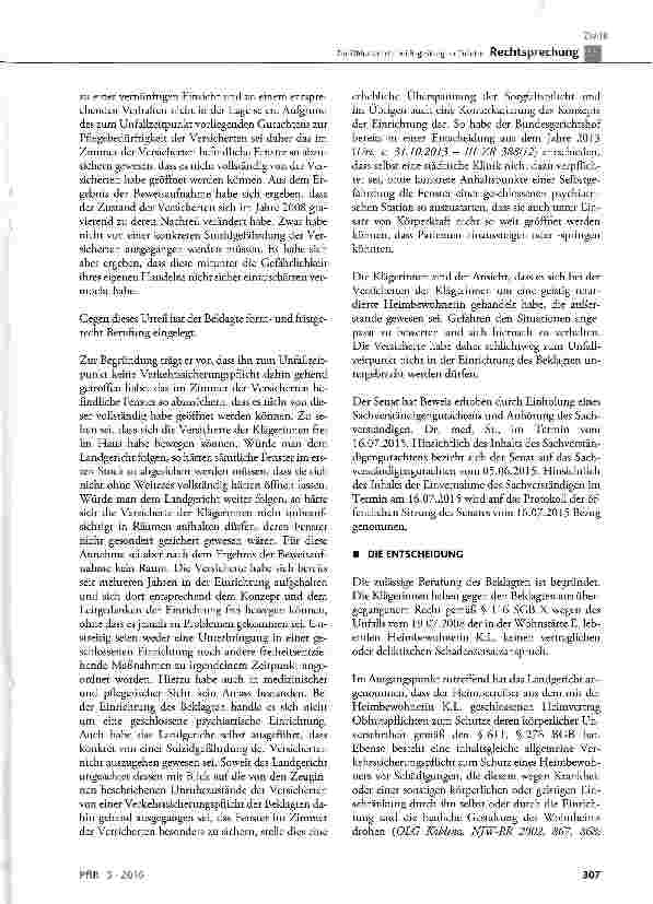 Vorschauseite 3: Zur Obhutspflicht bei Begleitung zur Toilette