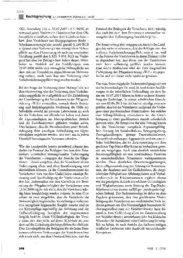 Vorschauseite 4: Zur Obhutspflicht bei Begleitung zur Toilette
