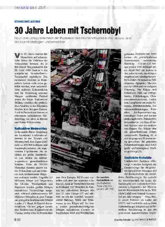Vorschauseite 1: 30 Jahre Leben mit Tschernobyl
