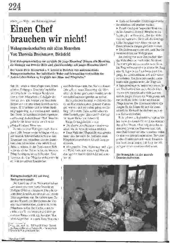 Vorschauseite 1: Einen Chef brauchen wir nicht! Wohngemeinschaften mit alten Menschen