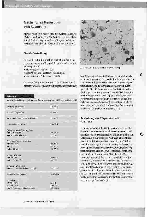 Vorschauseite 2: Prävention von MRSA-Übertragungen