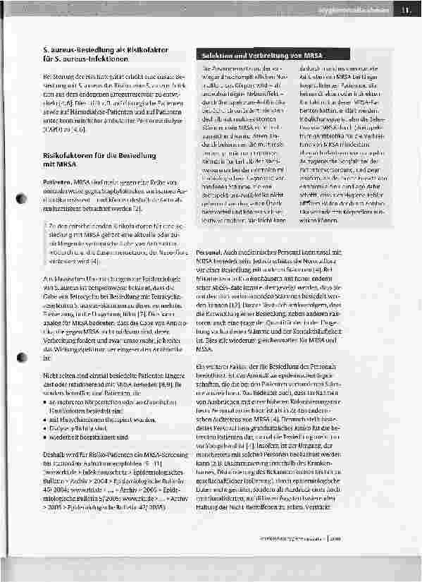 Vorschauseite 3: Prävention von MRSA-Übertragungen