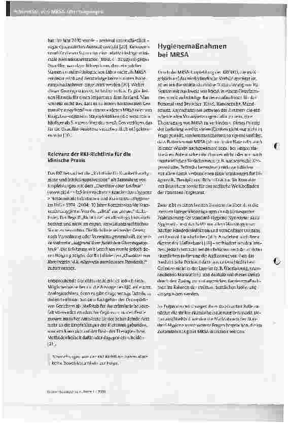 Vorschauseite 6: Prävention von MRSA-Übertragungen