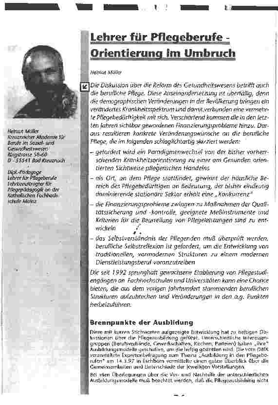 Vorschauseite 2: Lehrer für Pflegeberufe- Orientierung im Umbruch