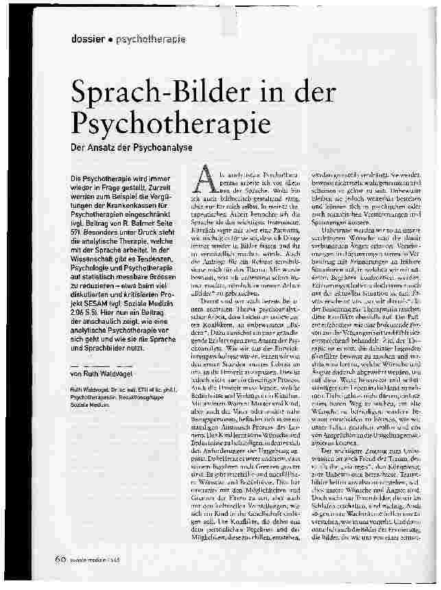 Vorschauseite 1: Sprach-Bilder in der Psychotherapie