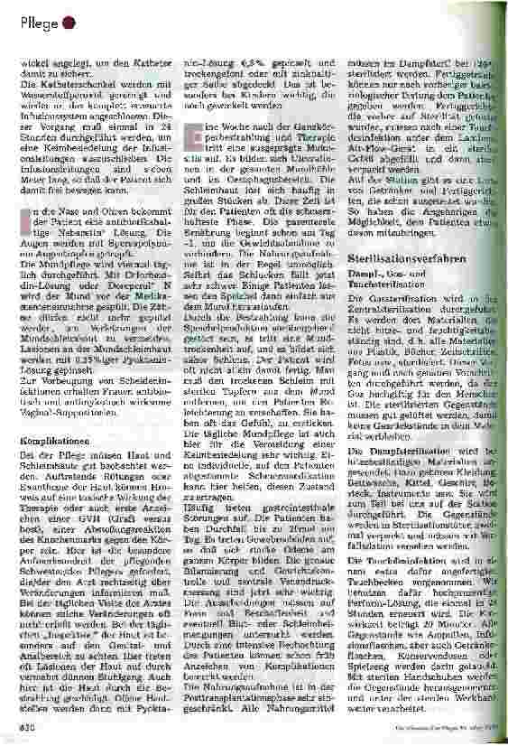 Vorschauseite 6: Pflege während einer Knochenmarktransplantation