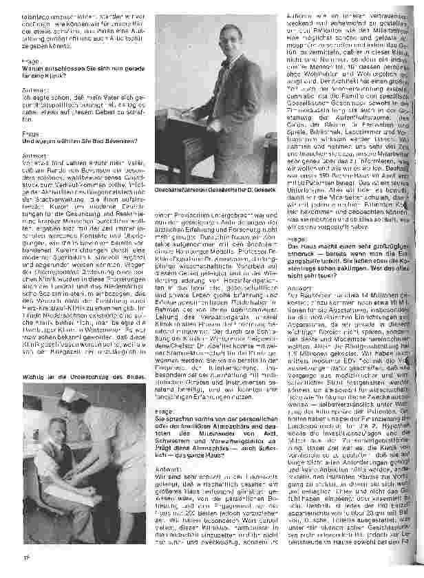 Vorschauseite 2: Die Herz-Kreislauf-Klinik in Bad Bevensen Interview mit geschäftsführenden Gesellschafter Detlef Gossek