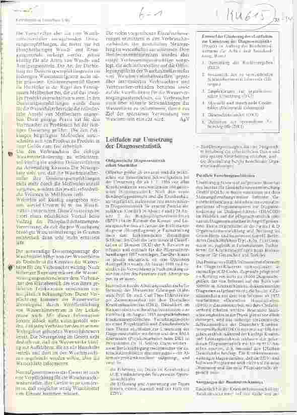 Vorschauseite 1: Leitfaden zur Umsetzung der Diagnosestatistik