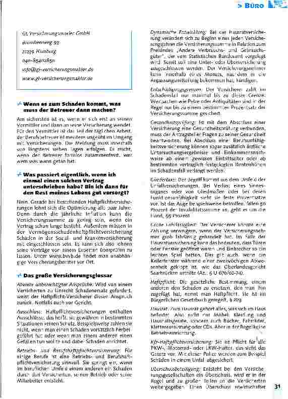 Vorschauseite 4: Welche Policen braucht ein Berufsbetreuer?Existenzbedrohende Bereiche absichern