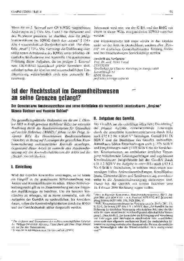 Vorschauseite 1: Ist der Rechtsstaat im Gesundheitswesen an seine Grenzen gelangt?