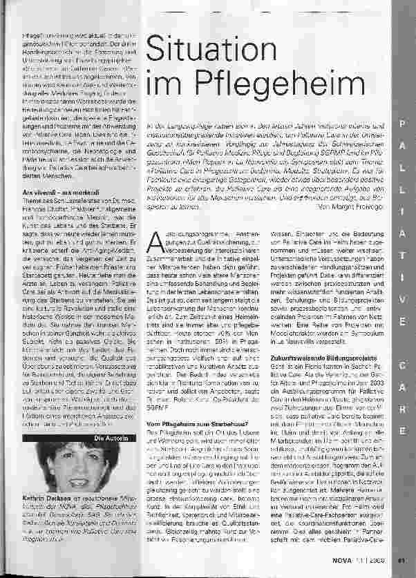 Vorschauseite 2: Palliative CareDie neuen Richtlinien der SAMW und die Praxis