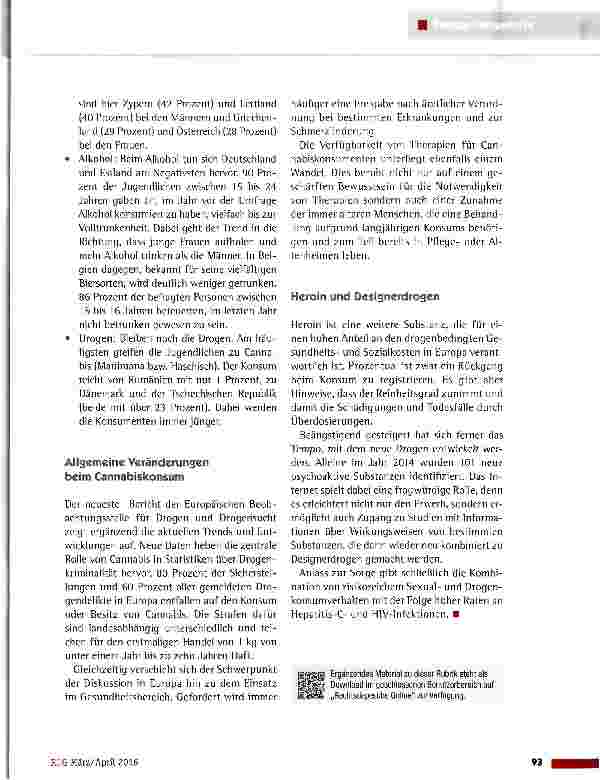 Vorschauseite 2: Kinderund Jugendgesundheit sowie Drogenkonsum in Europa