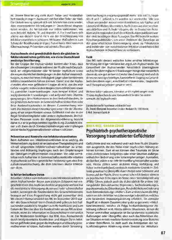 Vorschauseite 2: Infektionskrankheiten bei Asylsuchenden