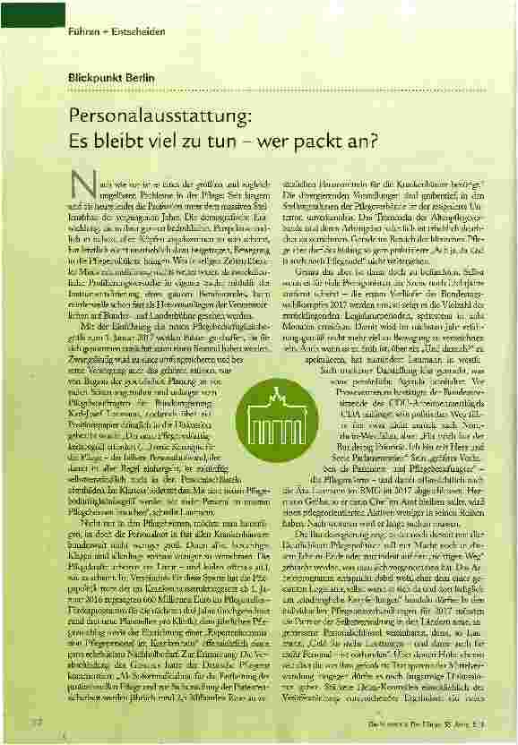 Vorschauseite 1: Personalausstattung: Es bleibt viel zu tun wer packt an?
