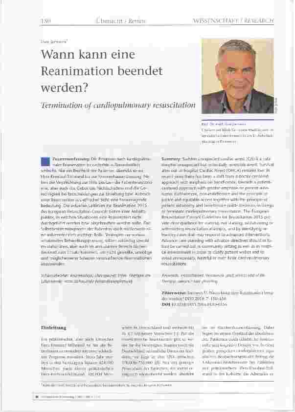 Vorschauseite 1: Wann kann eine Reanimation beendet werden?