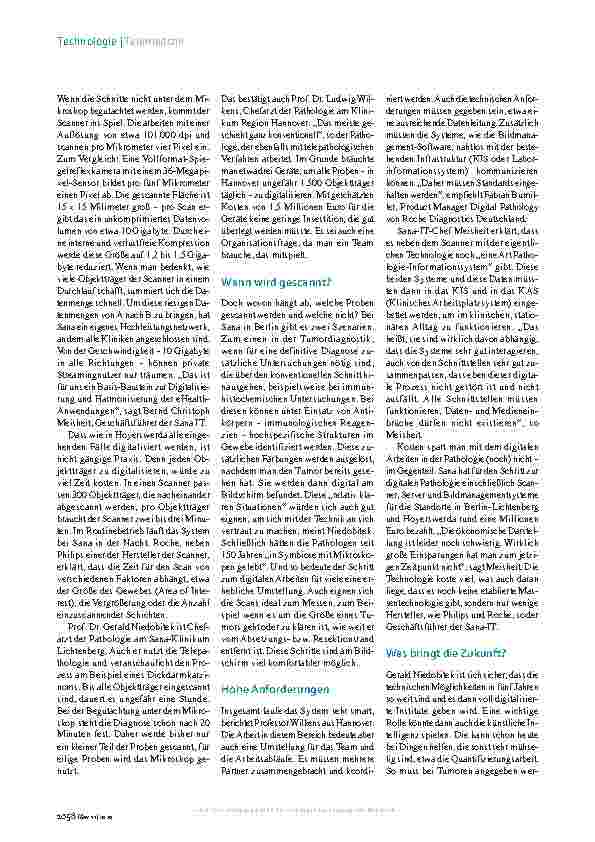 Vorschauseite 3: Telepathologie: Kleine Welten werden digital.
