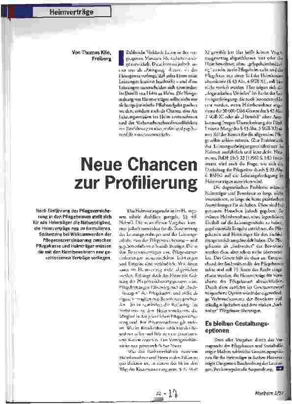 Vorschauseite 1: Neue Chancen zur Profilierung