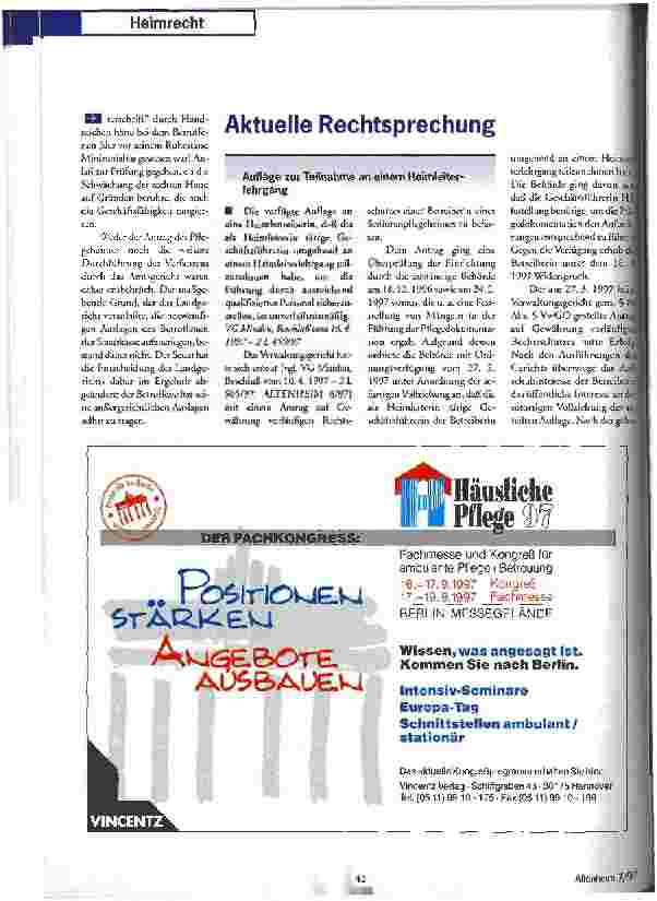 Vorschauseite 4: Das Urteil Vorsorgevollmacht für freiheitsentziehende Maßnahmen?