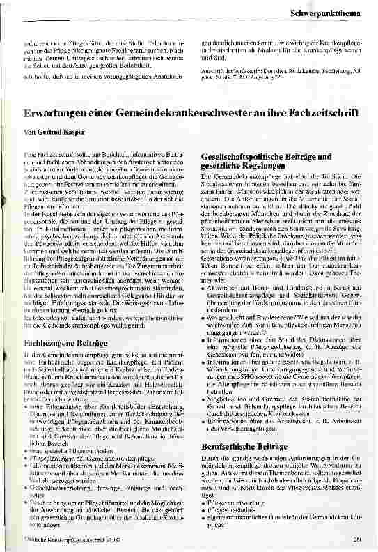 Vorschauseite 3: Können Krankenpflegezeitschriften ein Medium für die Krankenpflege sein