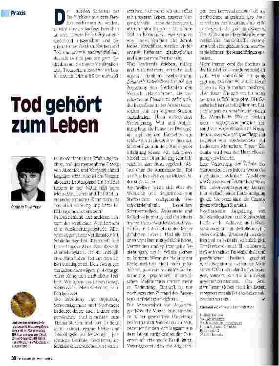 Vorschauseite 1: Tod gehört zum Leben