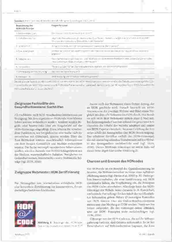 Vorschauseite 3: Internetnutzung Einsatzmöglichkeiten des HONcodes in der Pflege