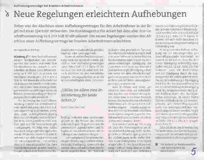 Vorschauseite 1: Neue Regelungen erleichtern Aufhebungen