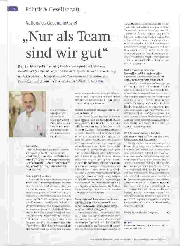 Vorschauseite 1: Nur als Team sind wir gut